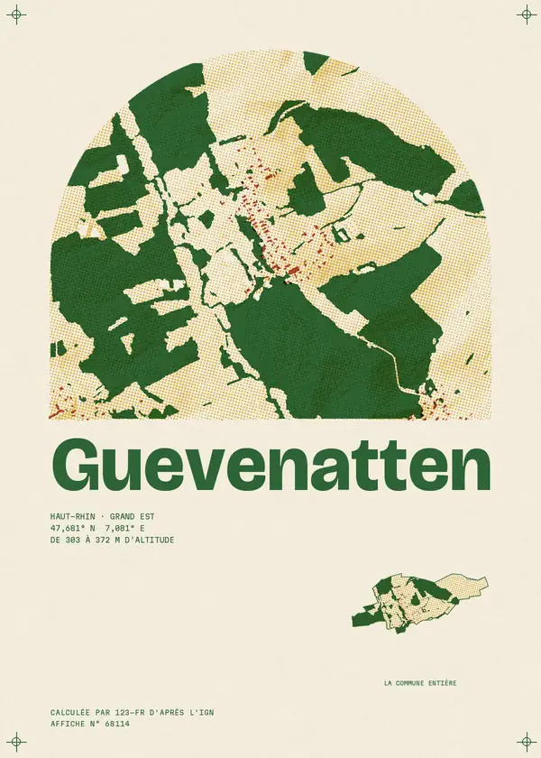 Affiche de Guevenatten, calculée par 123-fr d'après l'IGN