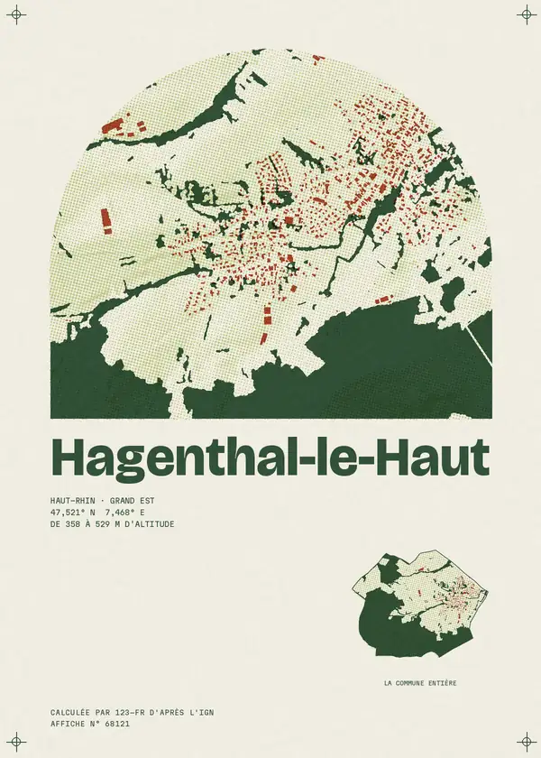 Affiche de Hagenthal-le-Haut, calculée par 123-fr d'après l'IGN
