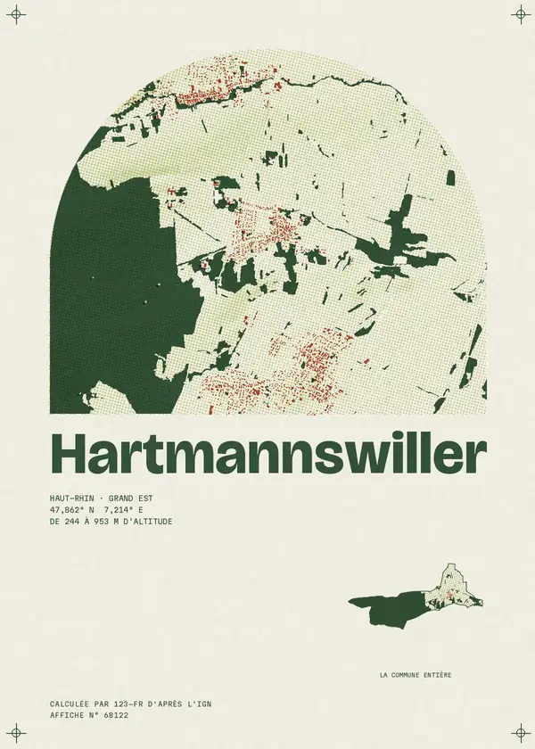 Affiche de Hartmannswiller, calculée par 123-fr d'après l'IGN