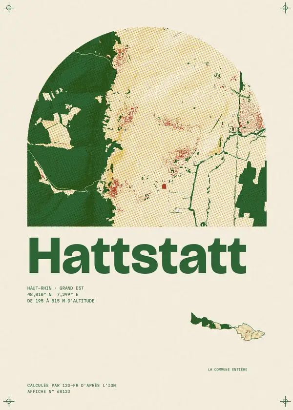 Affiche de Hattstatt, calculée par 123-fr d'après l'IGN