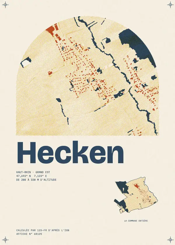 Affiche de Hecken, calculée par 123-fr d'après l'IGN