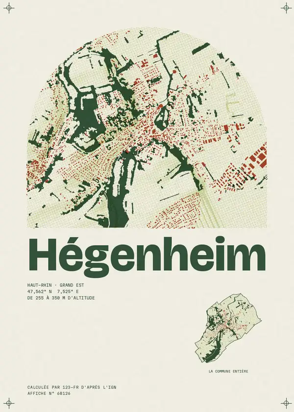 Affiche de Hégenheim, calculée par 123-fr d'après l'IGN