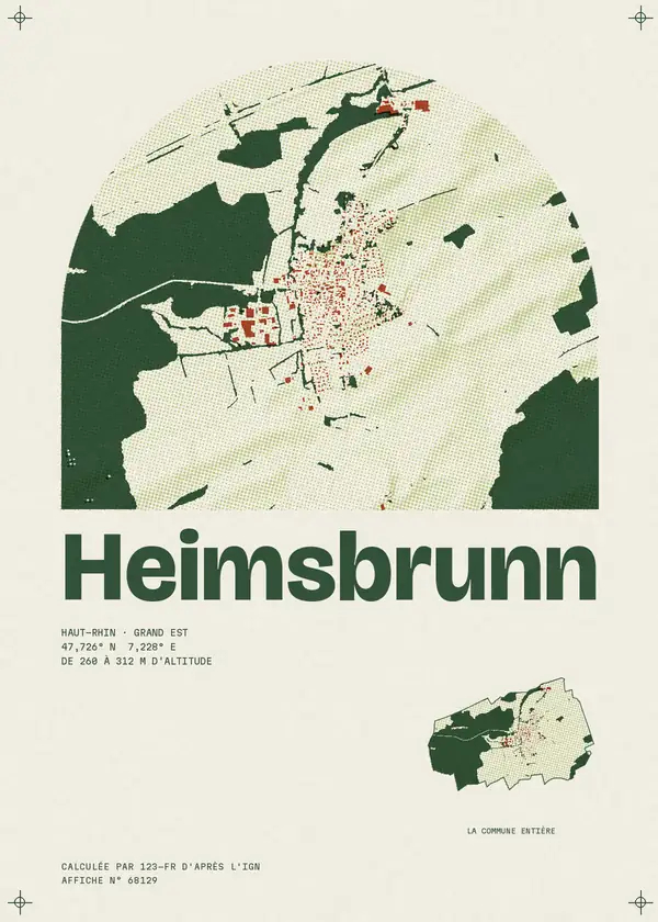 Affiche de Heimsbrunn, calculée par 123-fr d'après l'IGN