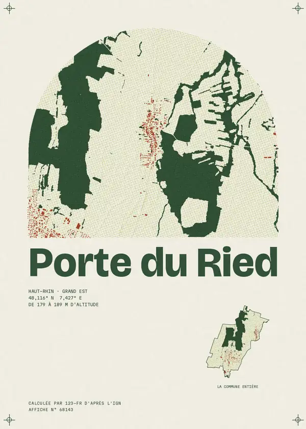 Affiche de Porte du Ried, calculée par 123-fr d'après l'IGN