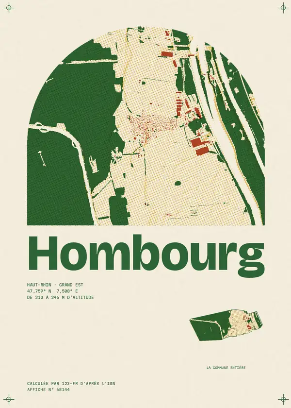 Affiche de Hombourg, calculée par 123-fr d'après l'IGN