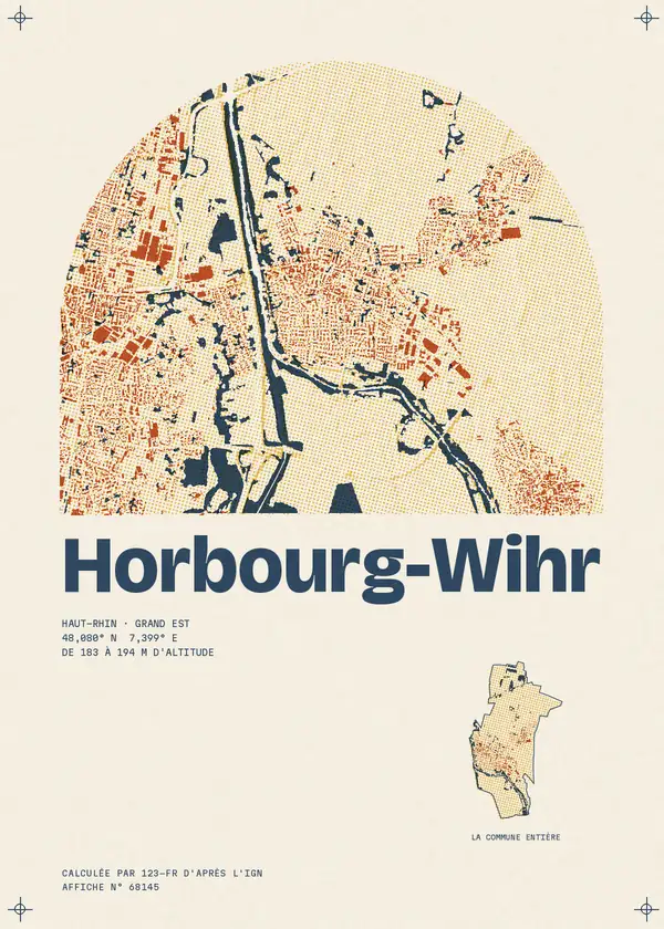 Affiche de Horbourg-Wihr, calculée par 123-fr d'après l'IGN