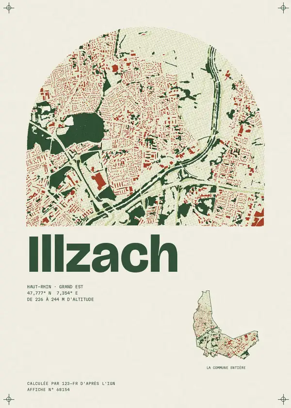 Affiche de Illzach, calculée par 123-fr d'après l'IGN