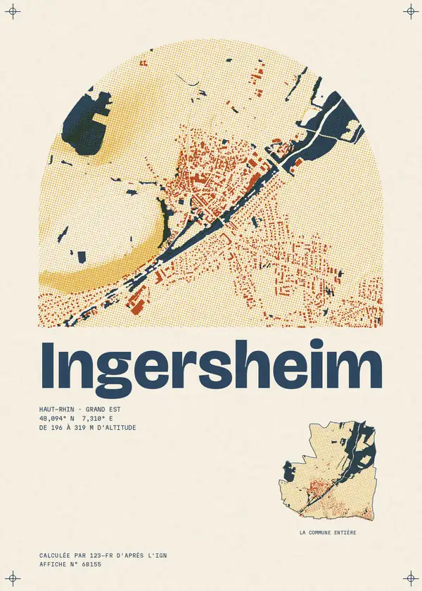 Affiche de Ingersheim, calculée par 123-fr d'après l'IGN