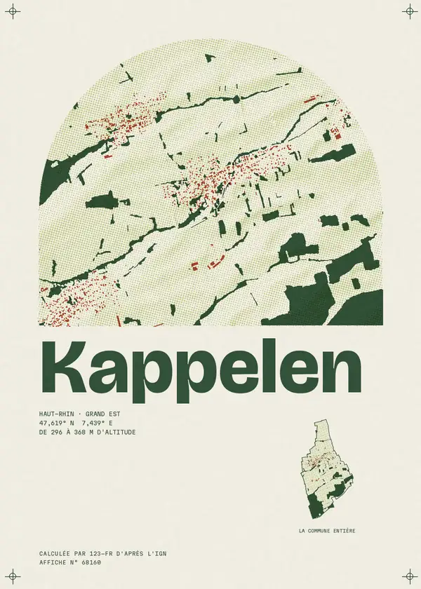 Affiche de Kappelen, calculée par 123-fr d'après l'IGN