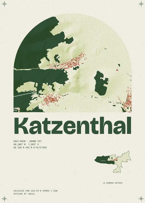 Affiche de Katzenthal, calculée par 123-fr d'après l'IGN