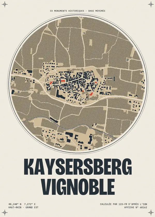 Affiche de Kaysersberg Vignoble, calculée par 123-fr d'après l'IGN