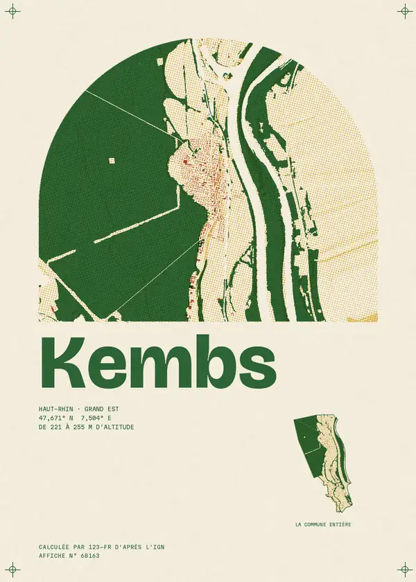 Affiche de Kembs, calculée par 123-fr d'après l'IGN