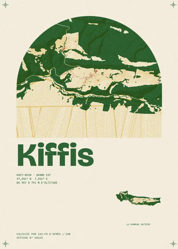 Affiche de Kiffis, calculée par 123-fr d'après l'IGN
