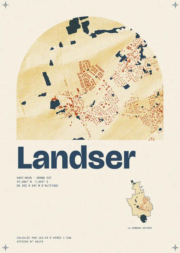 Affiche de Landser, calculée par 123-fr d'après l'IGN