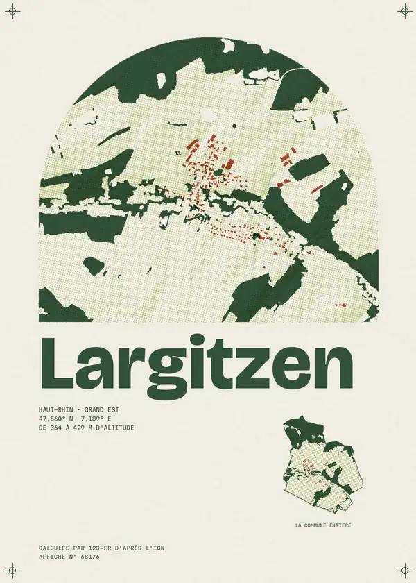 Affiche de Largitzen, calculée par 123-fr d'après l'IGN