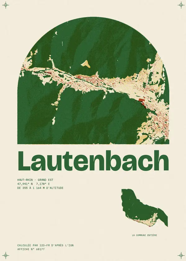Affiche de Lautenbach, calculée par 123-fr d'après l'IGN