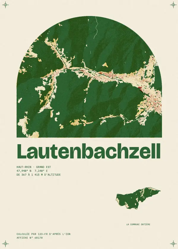 Affiche de Lautenbachzell, calculée par 123-fr d'après l'IGN