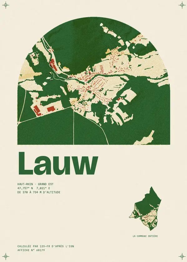 Affiche de Lauw, calculée par 123-fr d'après l'IGN