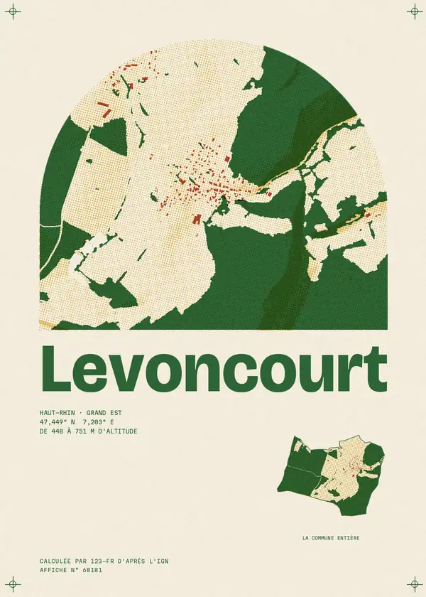 Affiche de Levoncourt, calculée par 123-fr d'après l'IGN