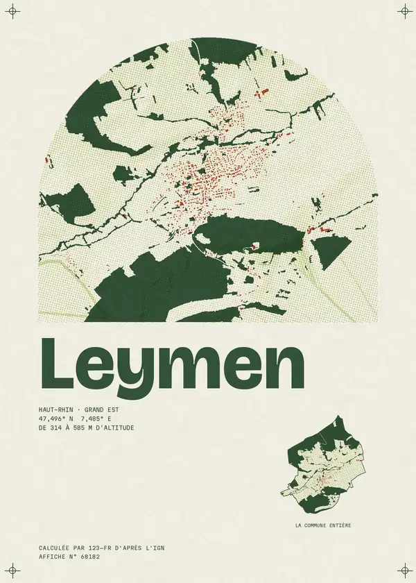 Affiche de Leymen, calculée par 123-fr d'après l'IGN