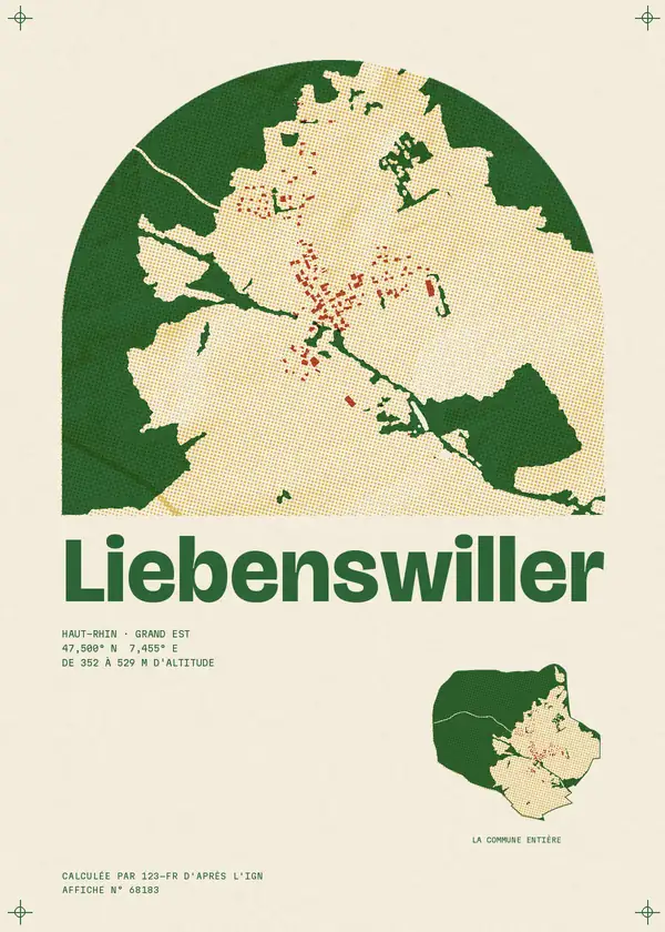 Affiche de Liebenswiller, calculée par 123-fr d'après l'IGN