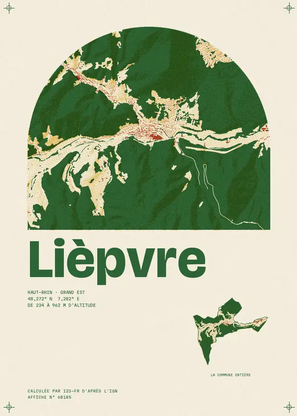 Affiche de Lièpvre, calculée par 123-fr d'après l'IGN