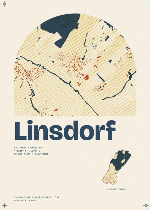 Affiche de Linsdorf, calculée par 123-fr d'après l'IGN