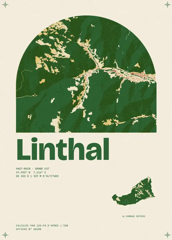 Affiche de Linthal, calculée par 123-fr d'après l'IGN