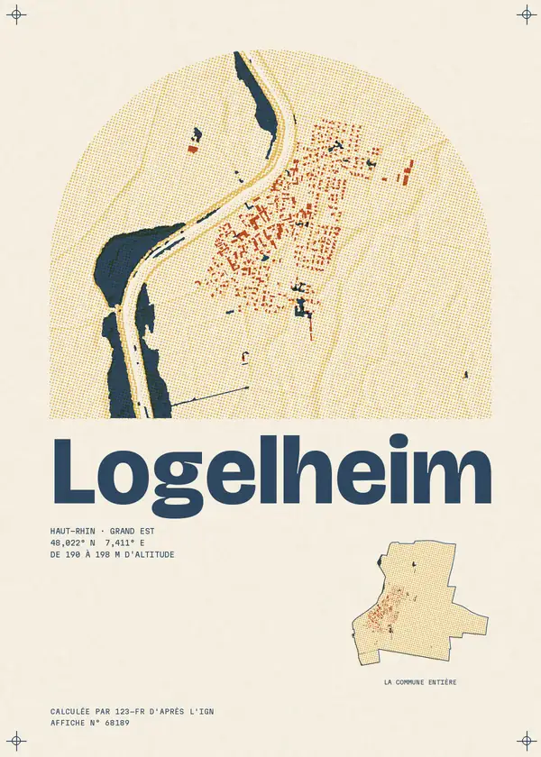 Affiche de Logelheim, calculée par 123-fr d'après l'IGN