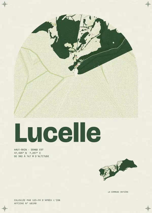 Affiche de Lucelle, calculée par 123-fr d'après l'IGN