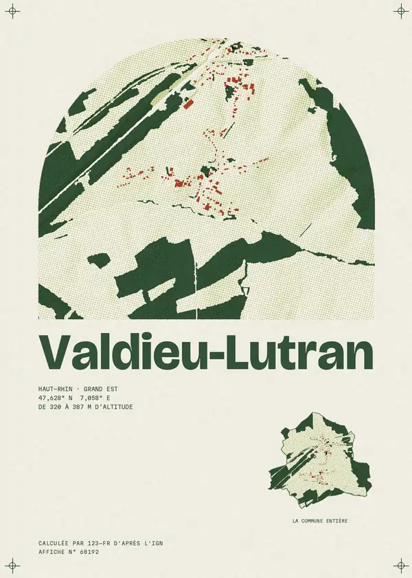 Affiche de Valdieu-Lutran, calculée par 123-fr d'après l'IGN
