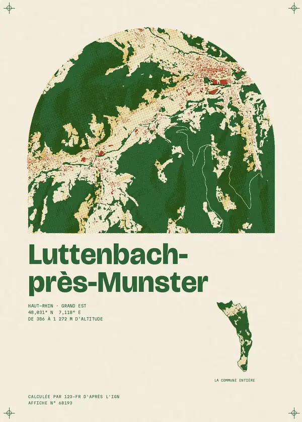 Affiche de Luttenbach-près-Munster, calculée par 123-fr d'après l'IGN