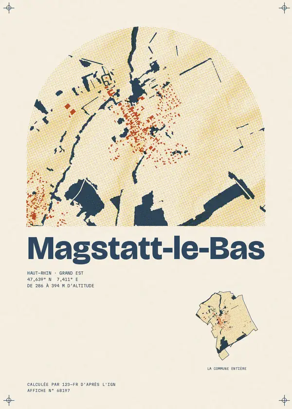 Affiche de Magstatt-le-Bas, calculée par 123-fr d'après l'IGN