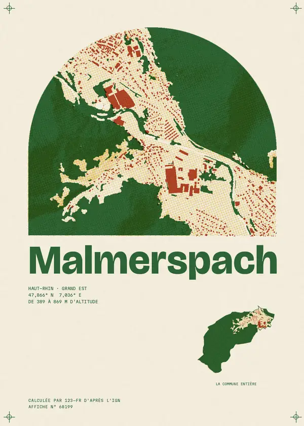 Affiche de Malmerspach, calculée par 123-fr d'après l'IGN