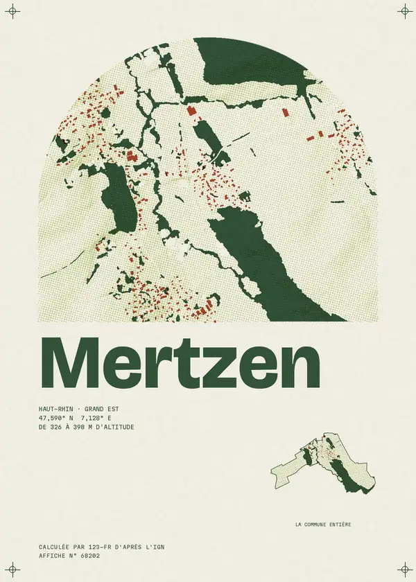 Affiche de Mertzen, calculée par 123-fr d'après l'IGN