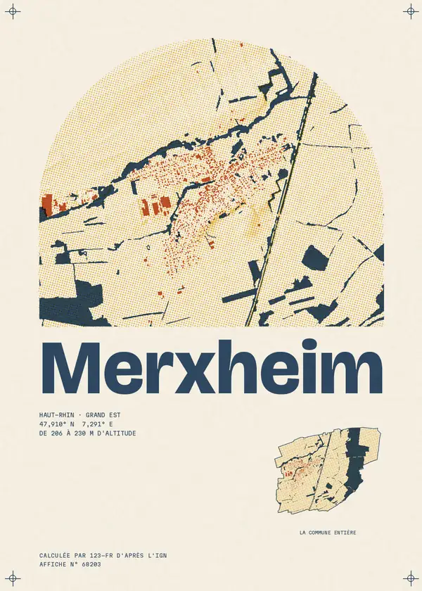 Affiche de Merxheim, calculée par 123-fr d'après l'IGN