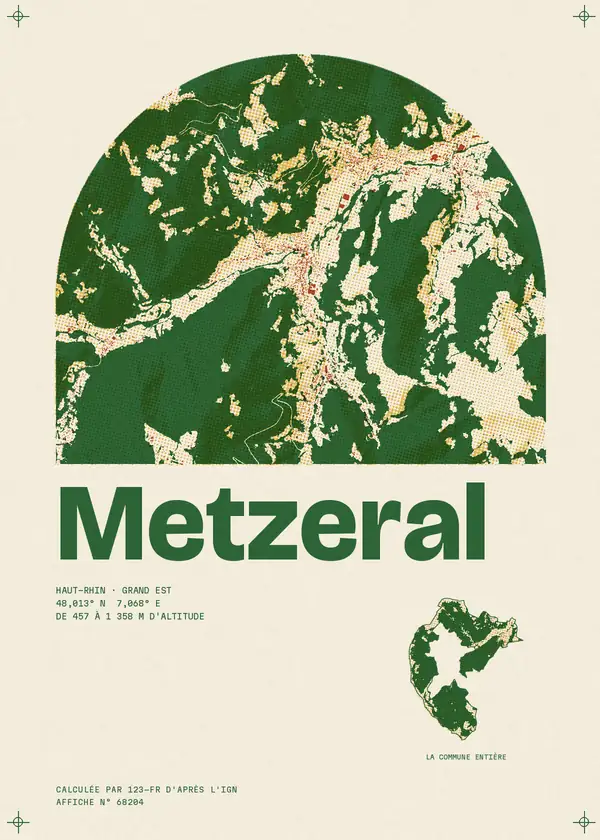 Affiche de Metzeral, calculée par 123-fr d'après l'IGN