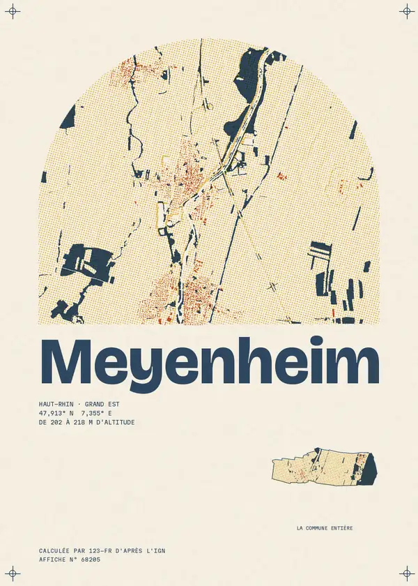 Affiche de Meyenheim, calculée par 123-fr d'après l'IGN