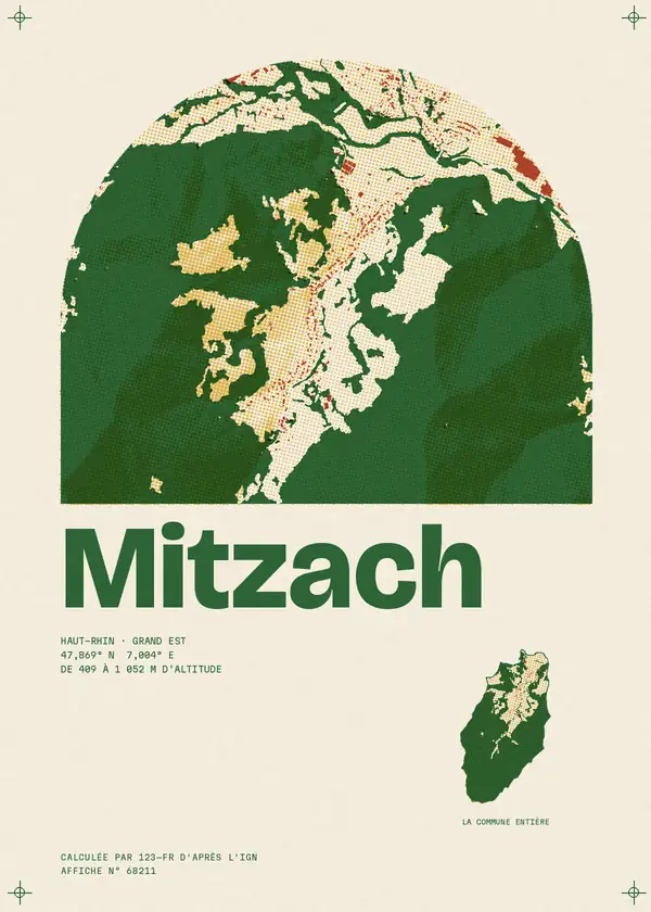 Affiche de Mitzach, calculée par 123-fr d'après l'IGN