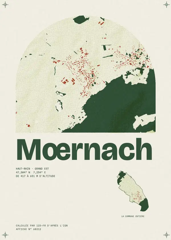 Affiche de Mœrnach, calculée par 123-fr d'après l'IGN