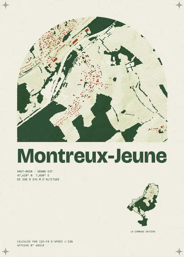 Affiche de Montreux-Jeune, calculée par 123-fr d'après l'IGN