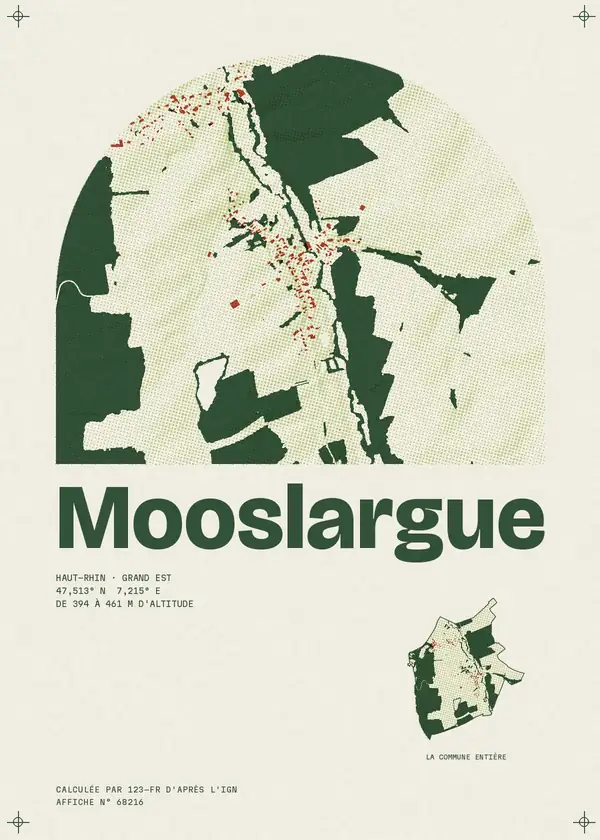 Affiche de Mooslargue, calculée par 123-fr d'après l'IGN