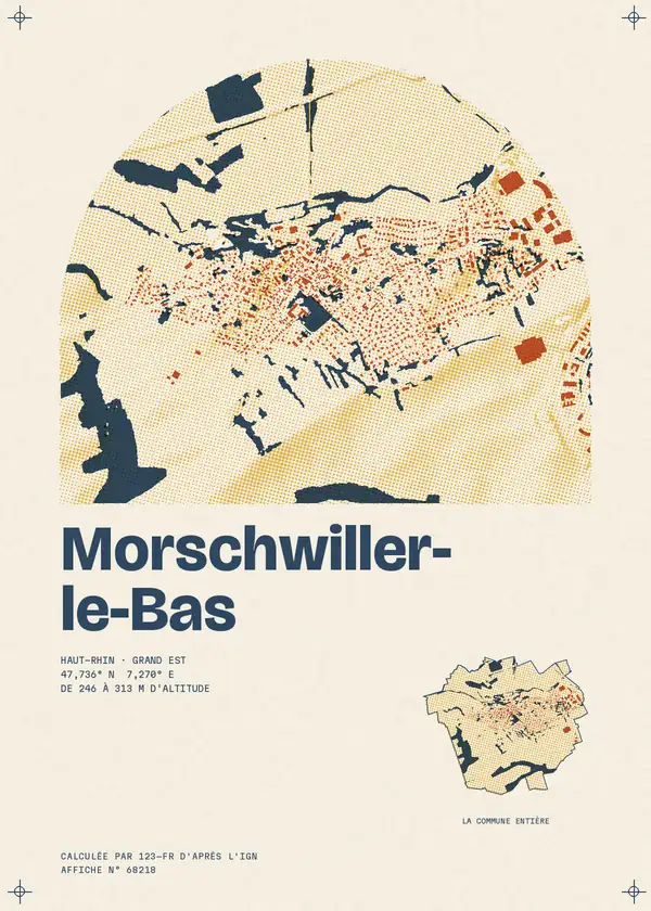 Affiche de Morschwiller-le-Bas, calculée par 123-fr d'après l'IGN