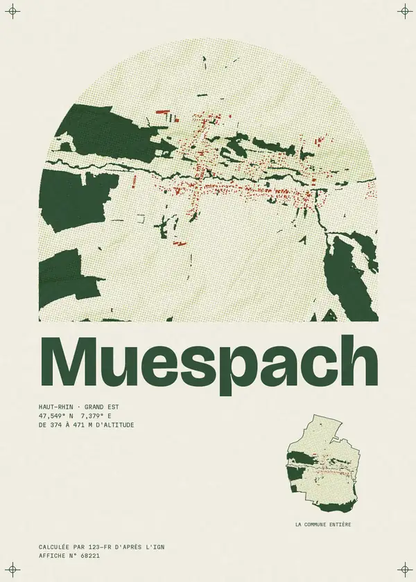 Affiche de Muespach, calculée par 123-fr d'après l'IGN