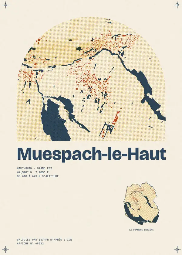 Affiche de Muespach-le-Haut, calculée par 123-fr d'après l'IGN