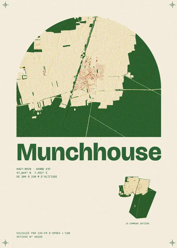 Affiche de Munchhouse, calculée par 123-fr d'après l'IGN