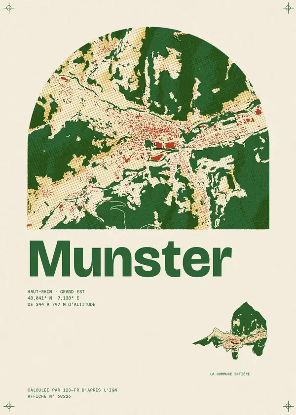 Affiche de Munster, calculée par 123-fr d'après l'IGN