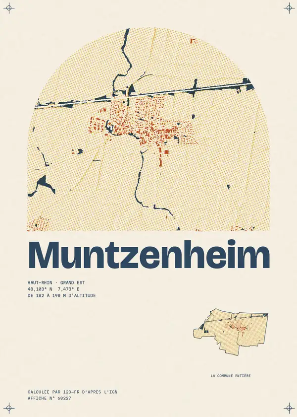 Affiche de Muntzenheim, calculée par 123-fr d'après l'IGN