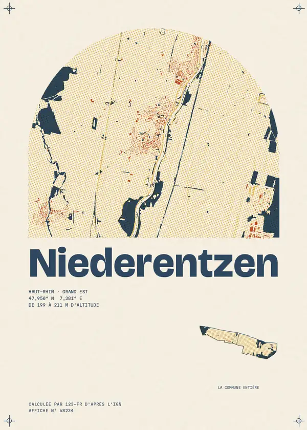 Affiche de Niederentzen, calculée par 123-fr d'après l'IGN