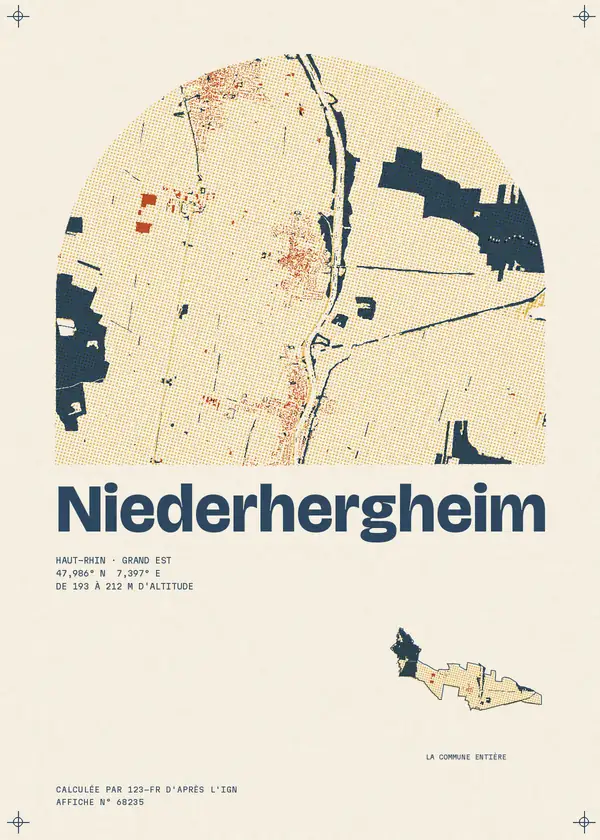 Affiche de Niederhergheim, calculée par 123-fr d'après l'IGN